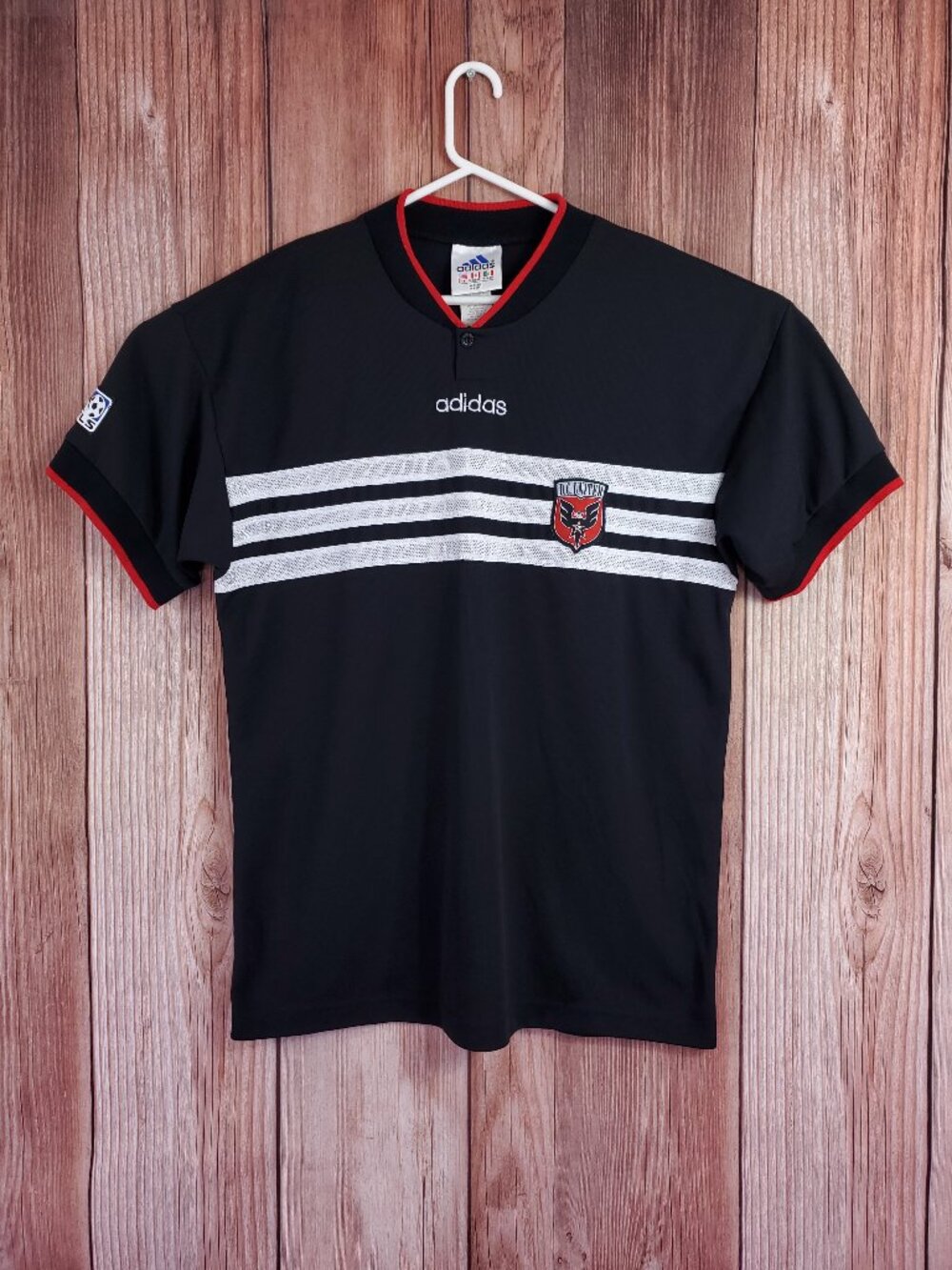 Vintage 90s Adidas Men XL DC United MLS Home Soccer Jersey Shirt USA Made Black